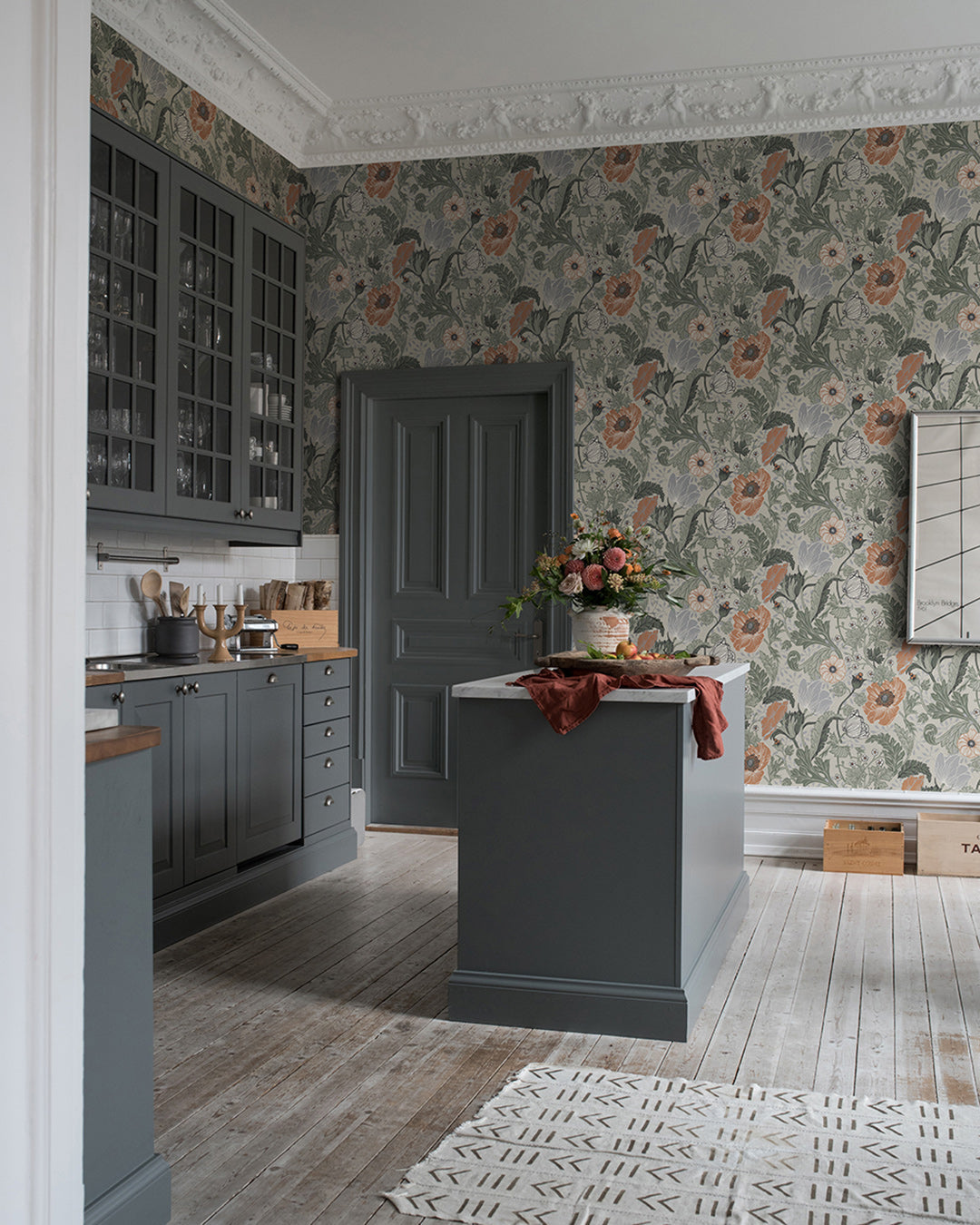 33001 - Anemone Wallpaper - Gray/Beige - Midbec