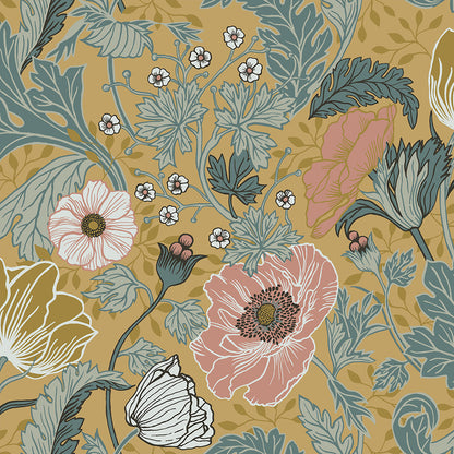 33002 - Anemone Wallpaper - Mustard - Midbec