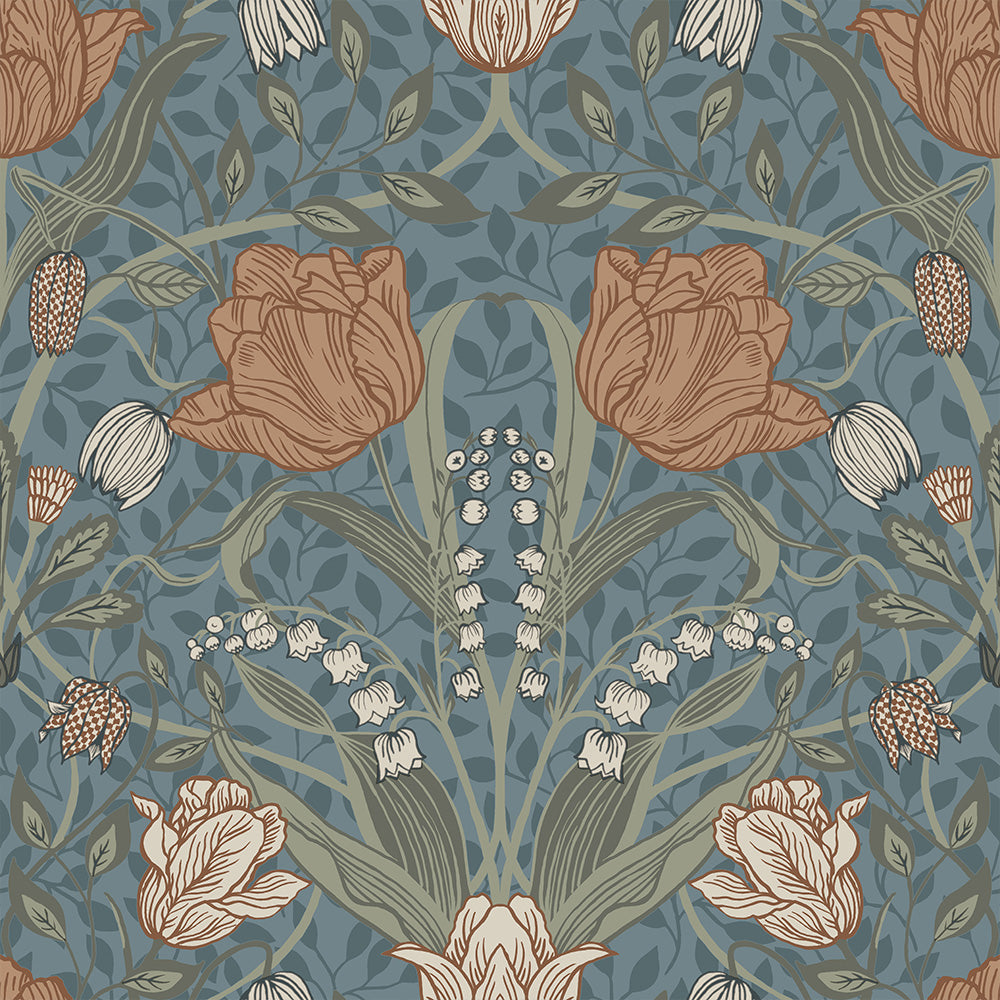 33009 - Filippa Wallpaper - Blue - Midbec