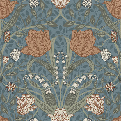 33009 - Filippa Wallpaper - Blue - Midbec