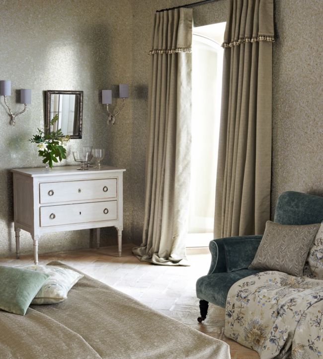 Stitch Damask Fabric -  Cream - Zoffany