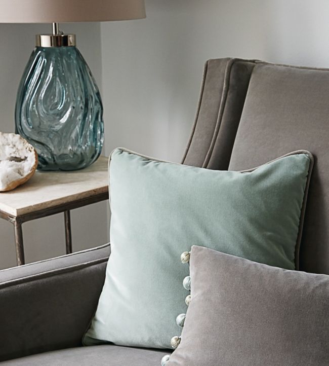 Quartz Velvet Fabric - Blue - Zoffany