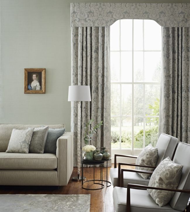 Brocatello Nuovo Fabric - Silver - Zoffany