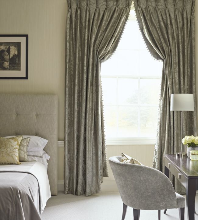 Malmaison Damask Fabric - Gray - Zoffany