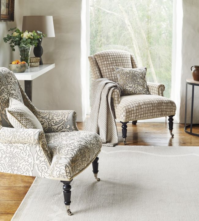 Tespi Square Fabric - White - Zoffany