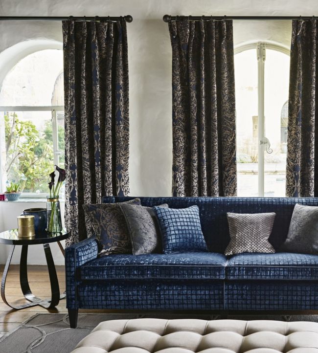 Tespi Square Fabric - Blue - Zoffany