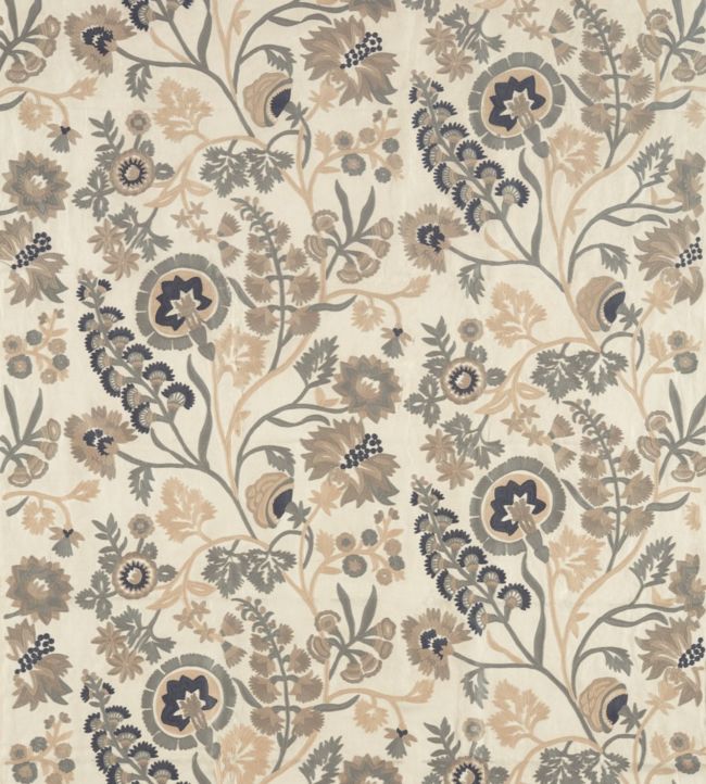Hardwick Crewel Fabric -  Cream - Zoffany