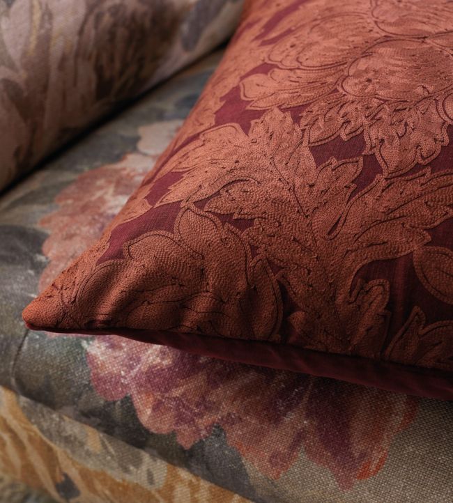 Heiress Damask Fabric - Red - Zoffany
