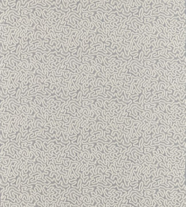 Maze Coral Fabric - Silver - Zoffany