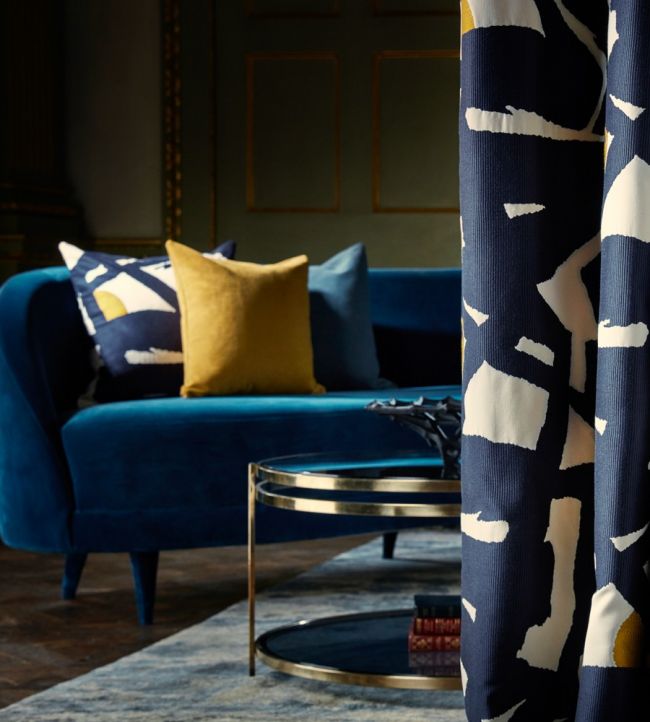 Rakugaki Fabric - Blue - Zoffany