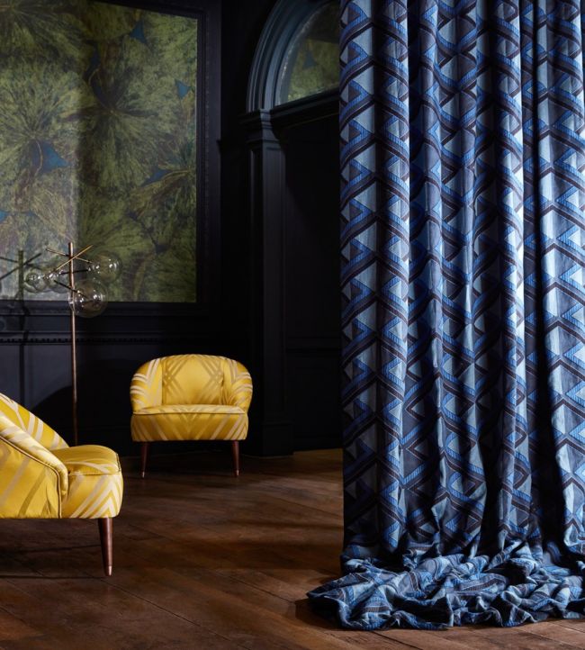 Kuba Fabric - Blue - Zoffany