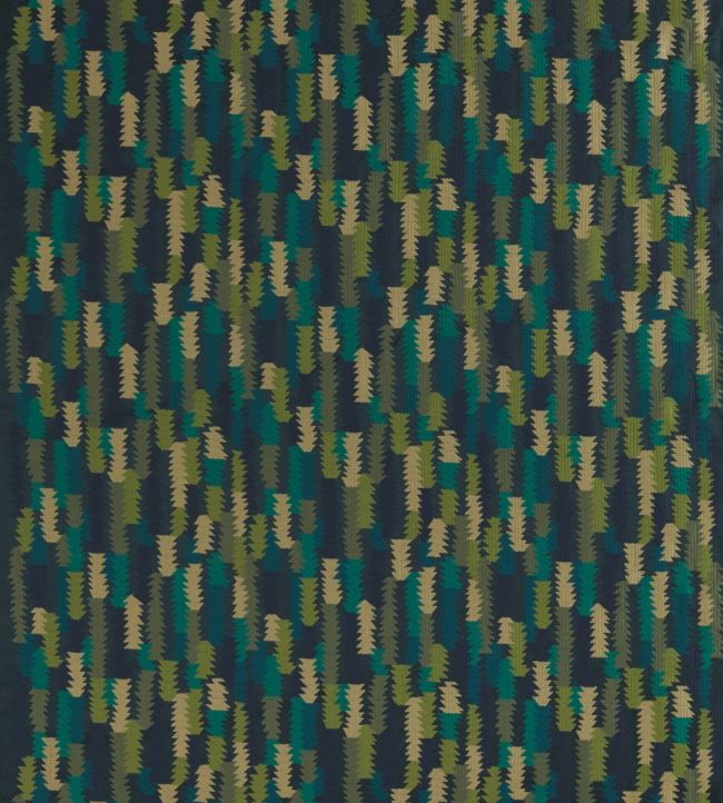 Cosmati Embroidery Fabric - Green - Zoffany