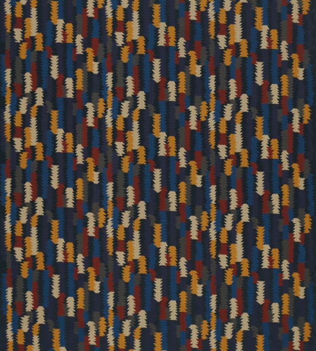 Cosmati Embroidery Fabric - Blue - Zoffany