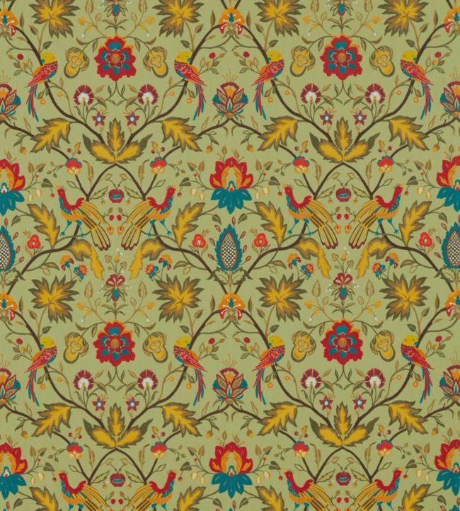 Oiseaux De Paradis Fabric - Yellow - Zoffany
