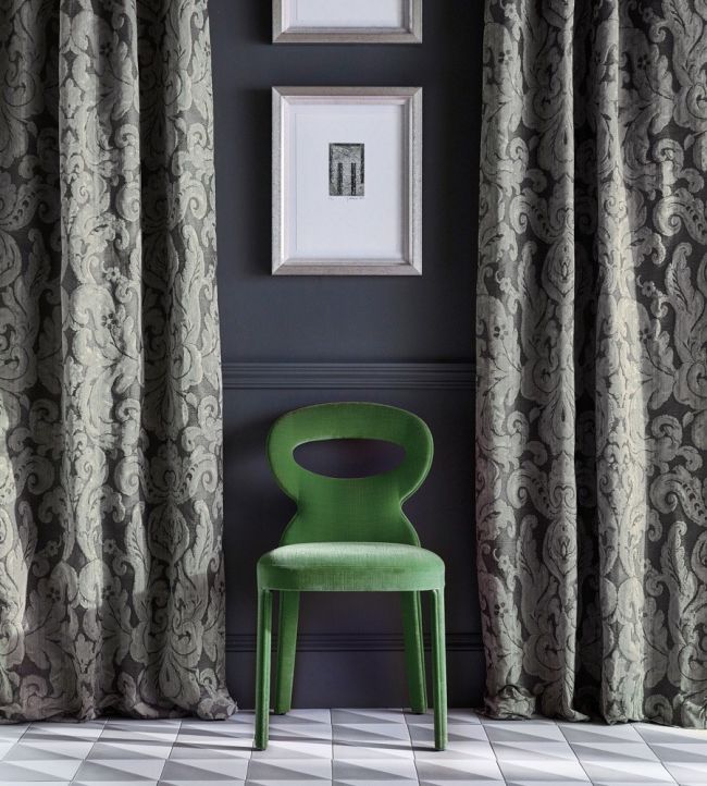 Brocatello Fabric - Gray - Zoffany