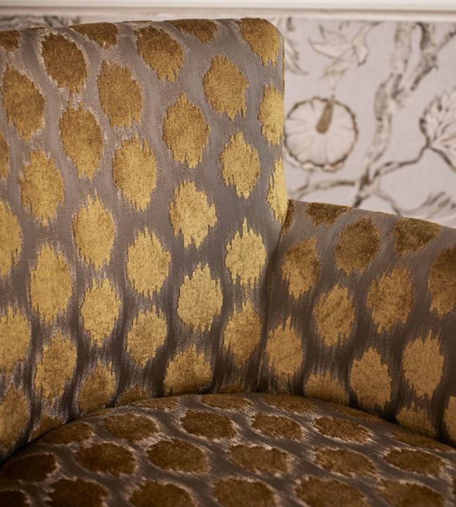 Ikat Spot Fabric - Yellow - Zoffany