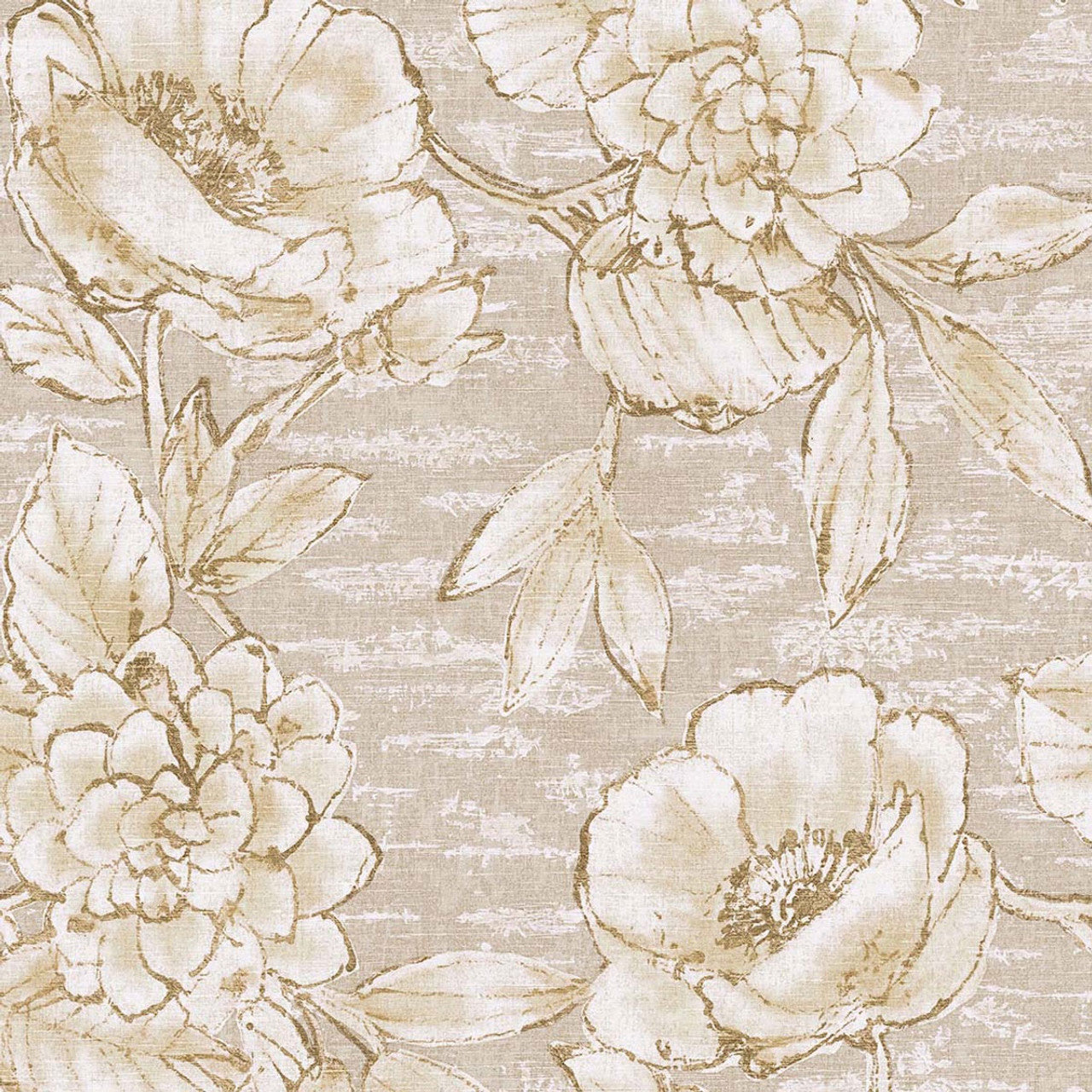 333410 - Rustic Floral Emerald Wallpaper - Beige / Sand - Eijffinger