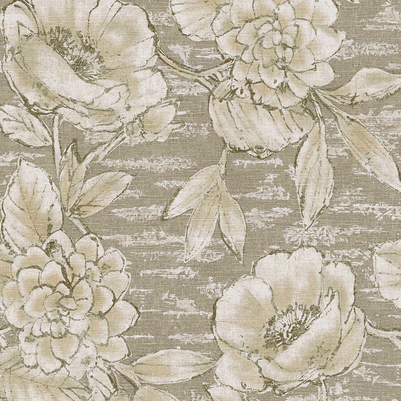 333412 - Rustic Floral Emerald Wallpaper - Khaki - Eijffinger