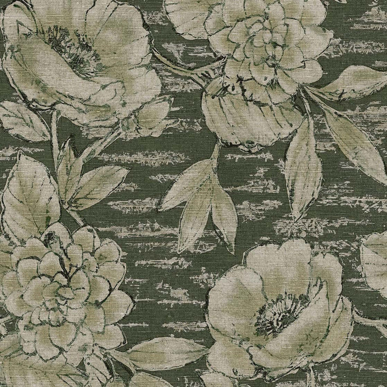 333413 - Rustic Floral Emerald Wallpaper - Dark Green - Eijffinger