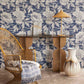 333414 - Rustic Floral Emerald Wallpaper - Indigo - Eijffinger