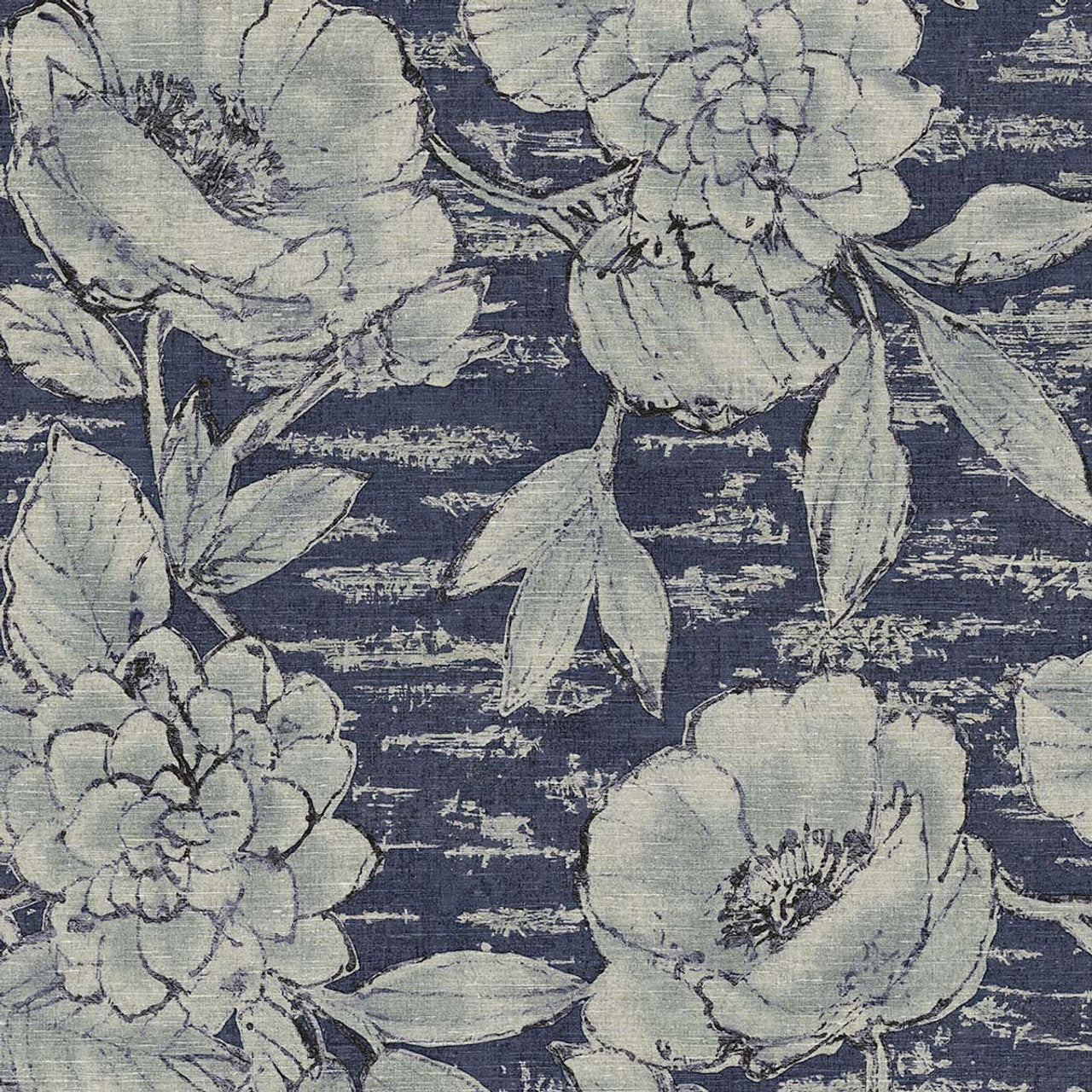 333414 - Rustic Floral Emerald Wallpaper - Indigo - Eijffinger