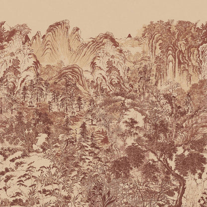 333473 - Illustrative Forest Emerald Mural Wallpaper - Red - Eijffinger