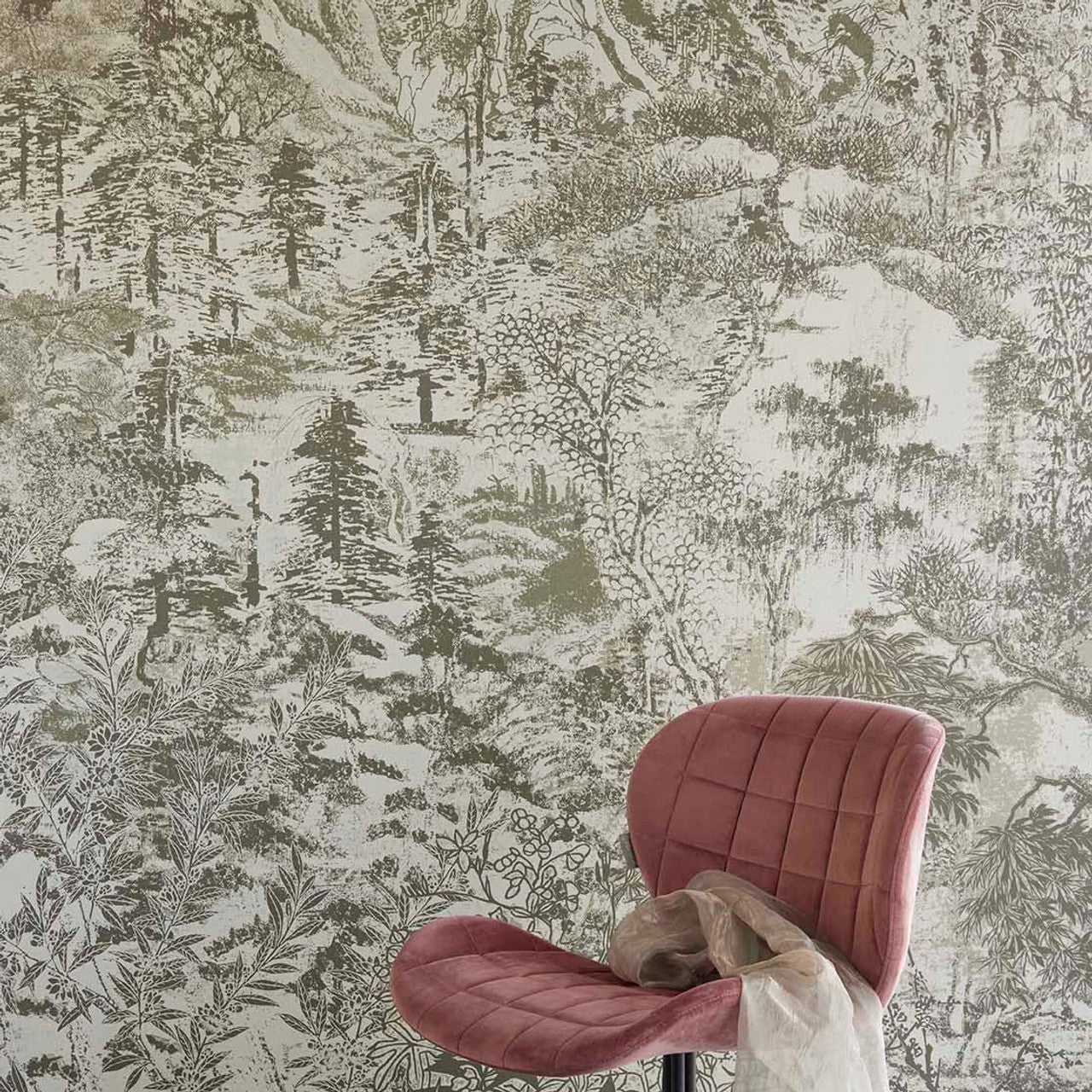 333474 - Illustrative Forest Emerald Mural Wallpaper - Green - Eijffinger