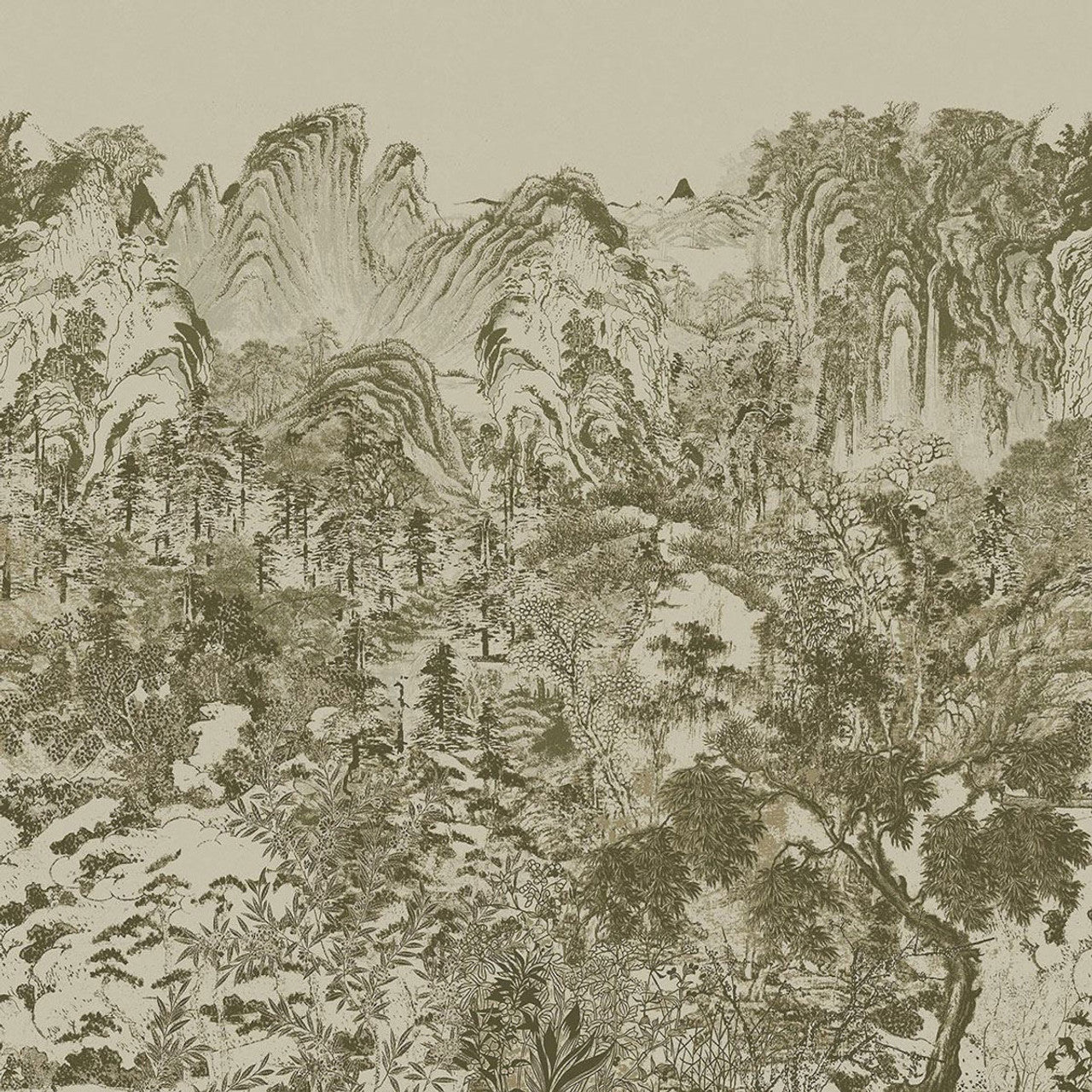 333474 - Illustrative Forest Emerald Mural Wallpaper - Green - Eijffinger