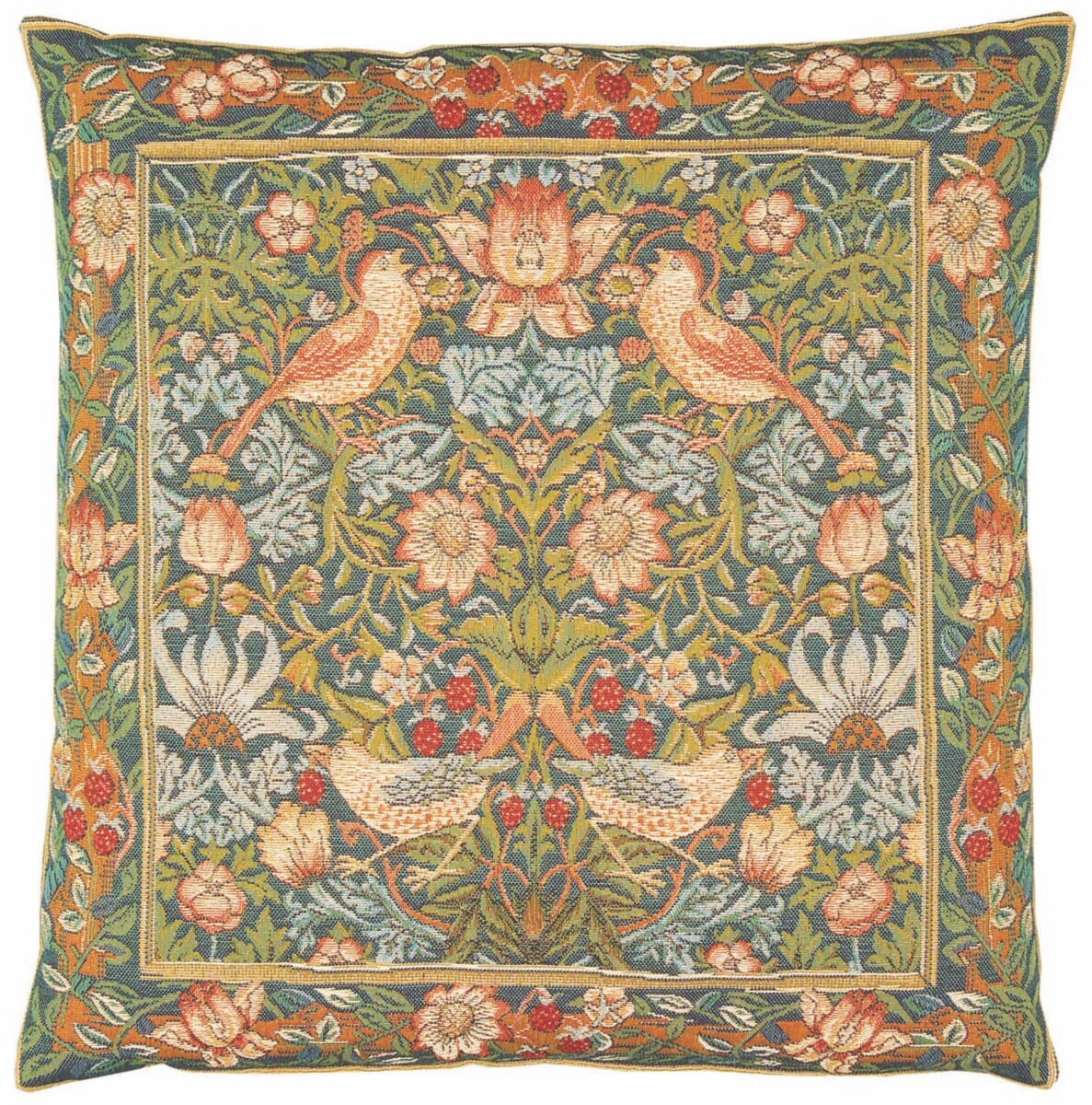 Strawberry Thief Tapestry Cushion with Feather Filler 