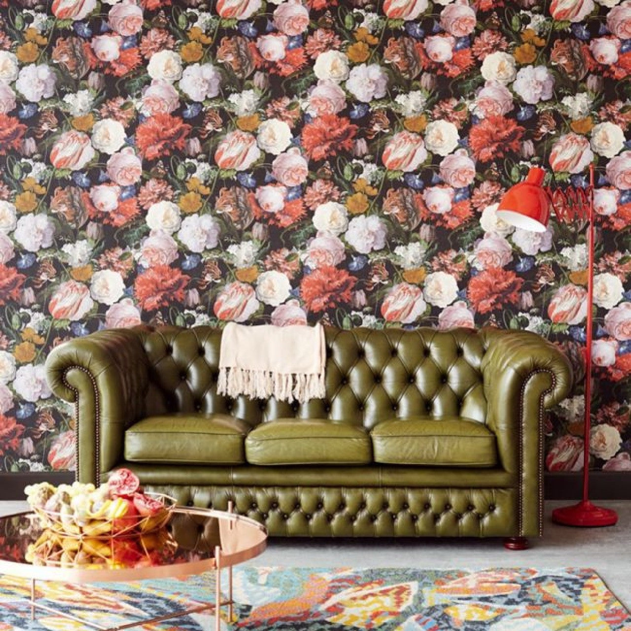 358000 - Flower Show Masterpiece Wallpaper - Multi / Black - Eijffinger
