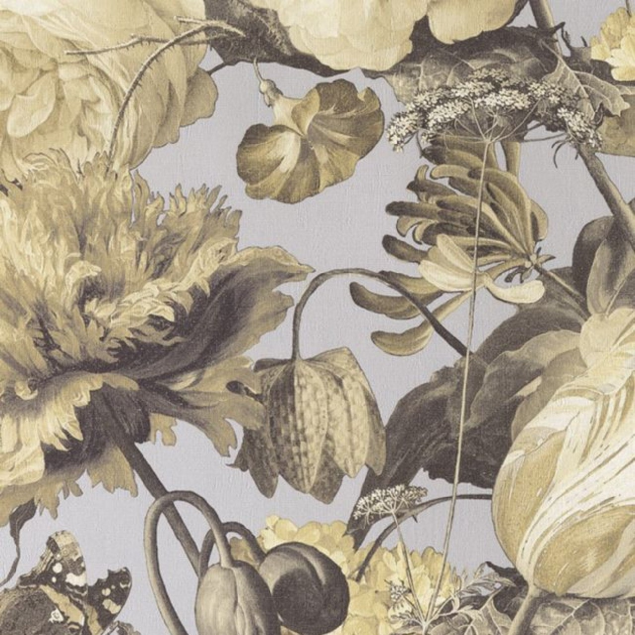 358004 - Flower Show Masterpiece Wallpaper - Yellow - Eijffinger
