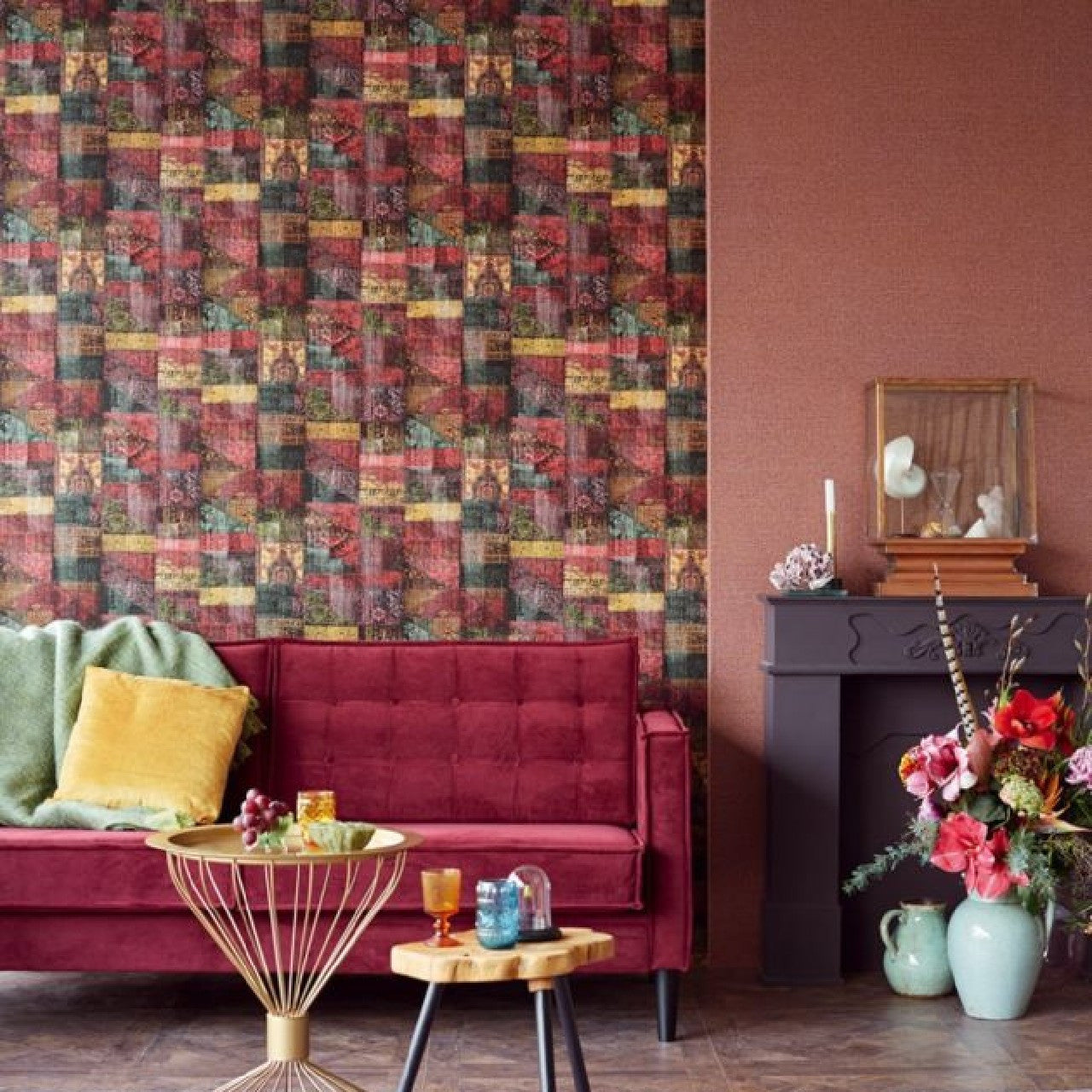 358030 - Patchwork Shabby Chic Masterpiece Wallpaper - Multi - Eijffinger