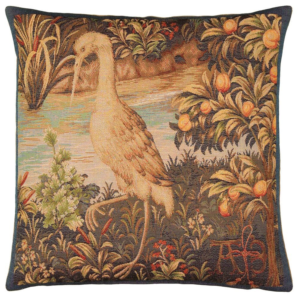 Heron Tapestry Cushion with Feather Filler 