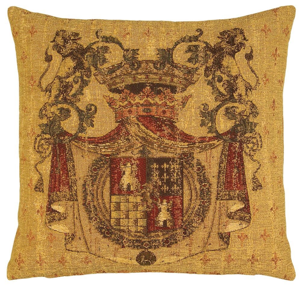 Blazon-Chenille Tapestry Cushion with Feather Filler 