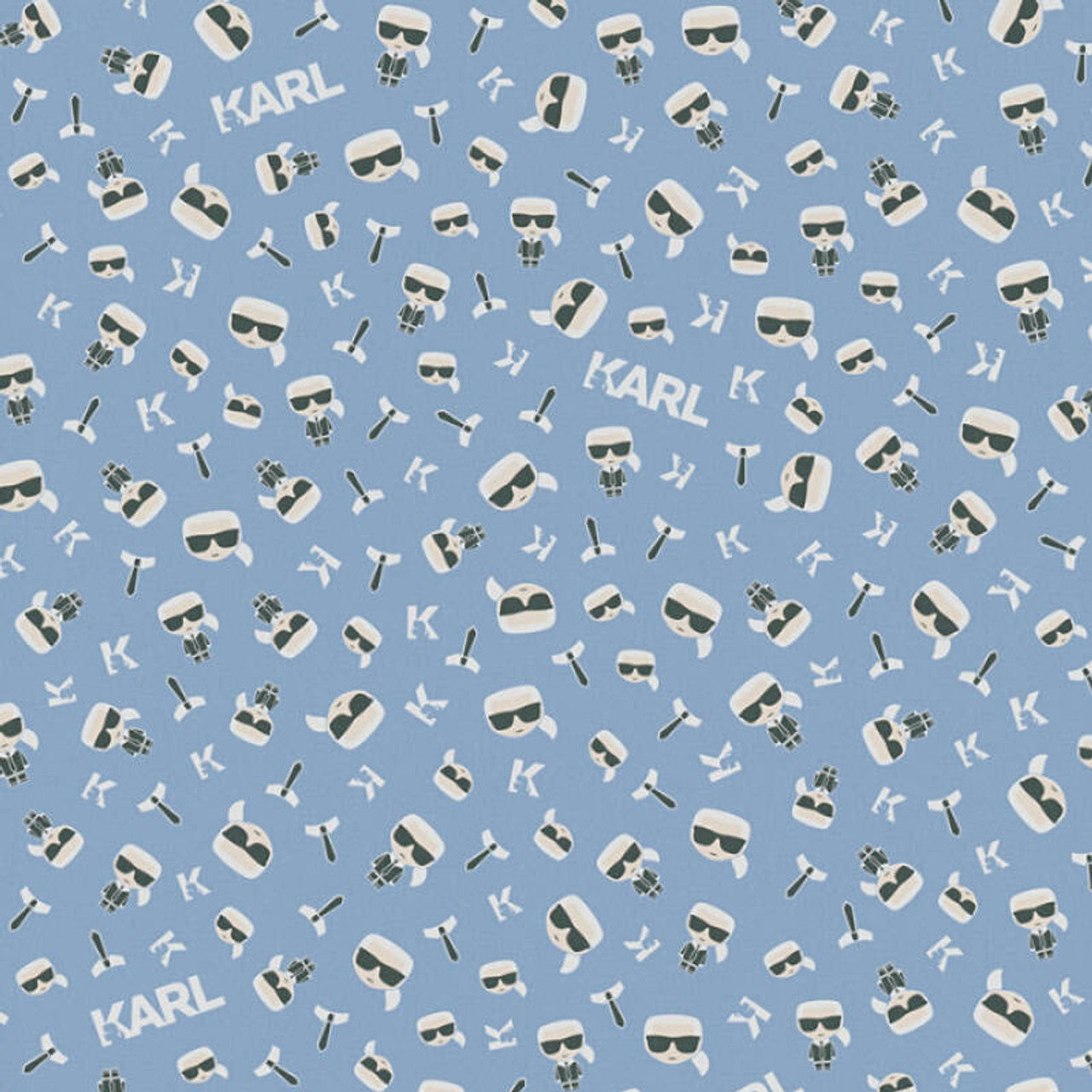 37843-1 - Ikonik Wallpaper - Blue - Karl Lagerfield