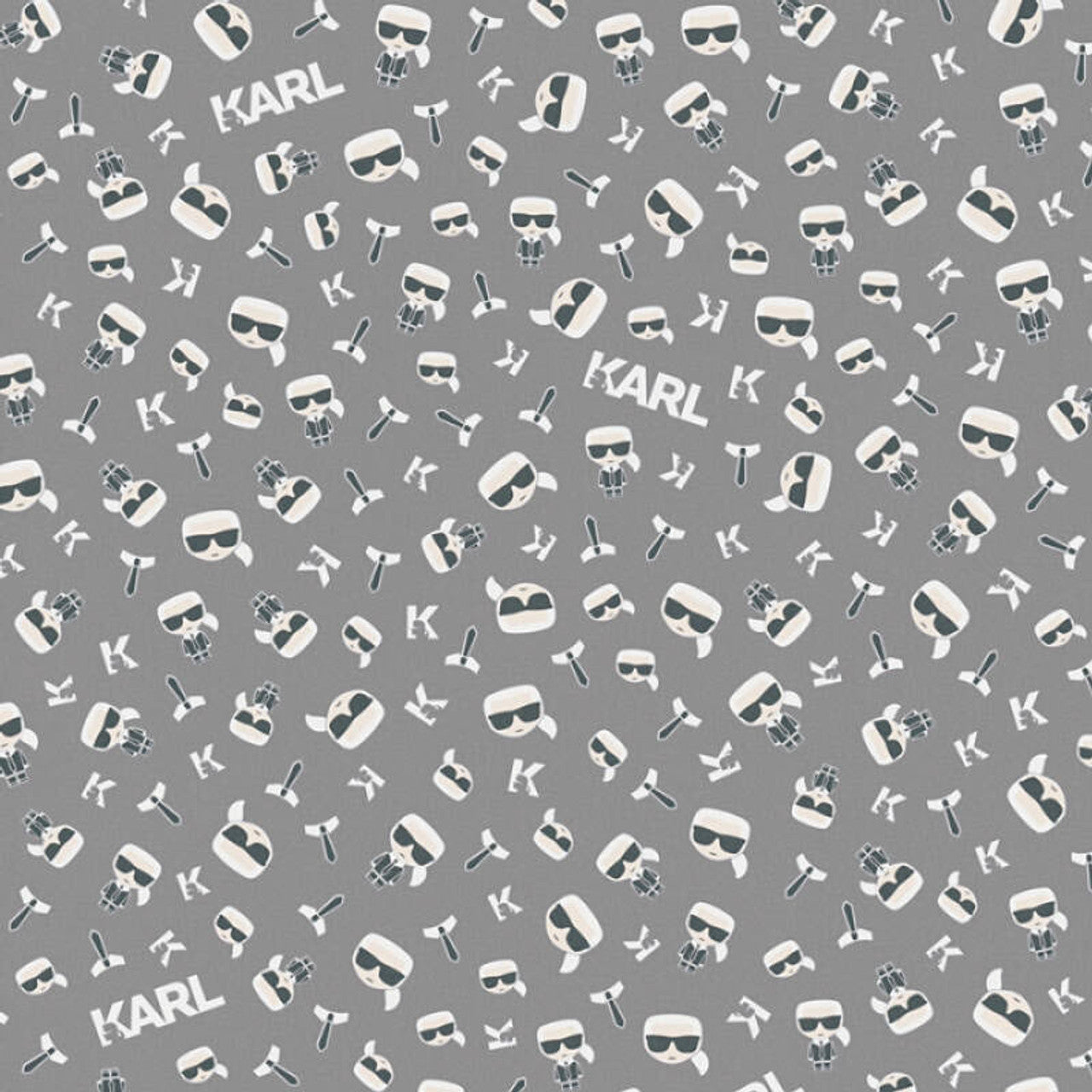 37843-2 - Ikonik Wallpaper - Grey - Karl Lagerfield