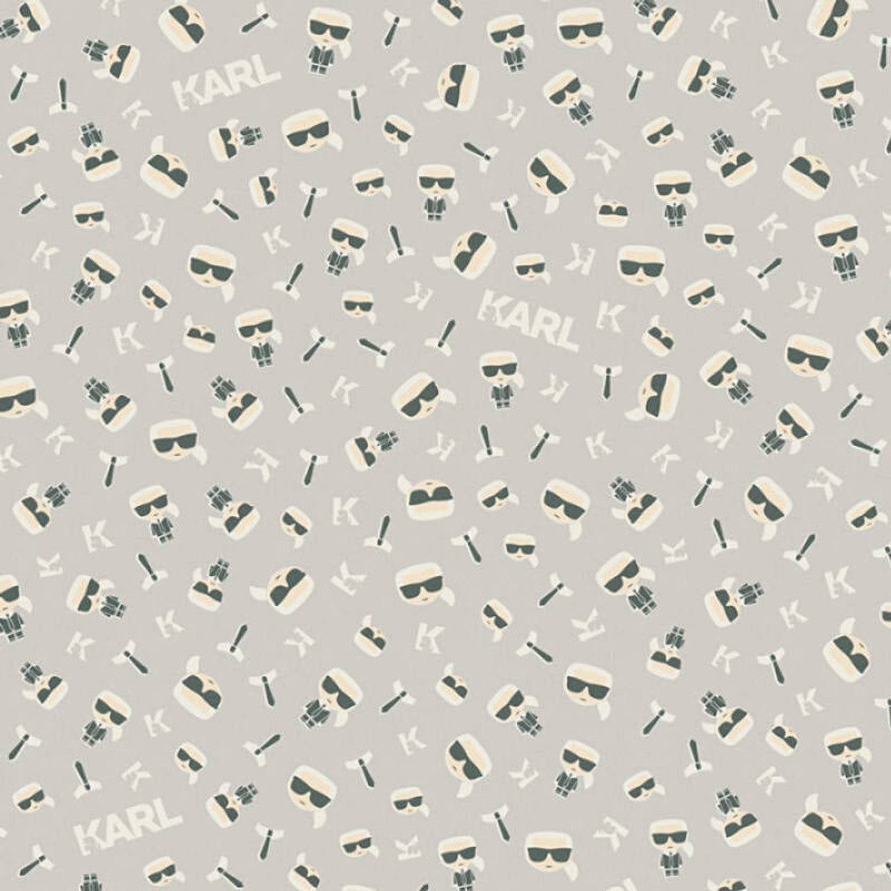 37843-3 - Ikonik Wallpaper - Light Grey - Karl Lagerfield