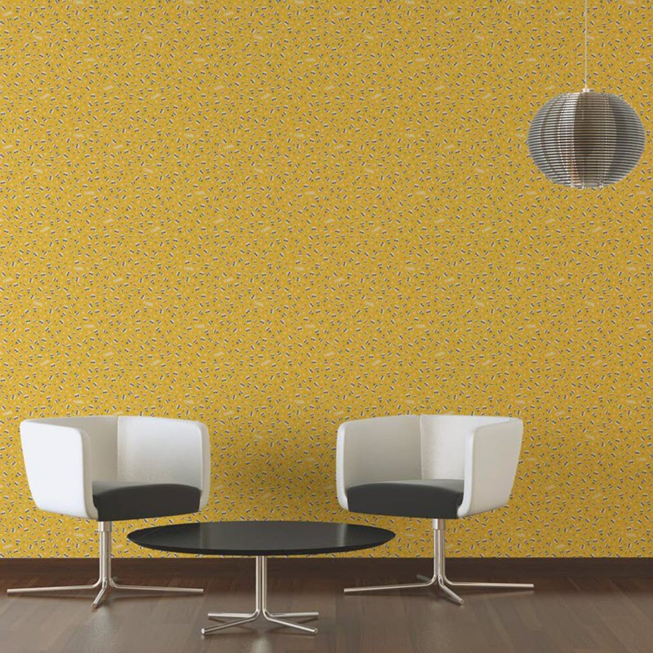 37843-4 - Ikonik Wallpaper - Yellow - Karl Lagerfield
