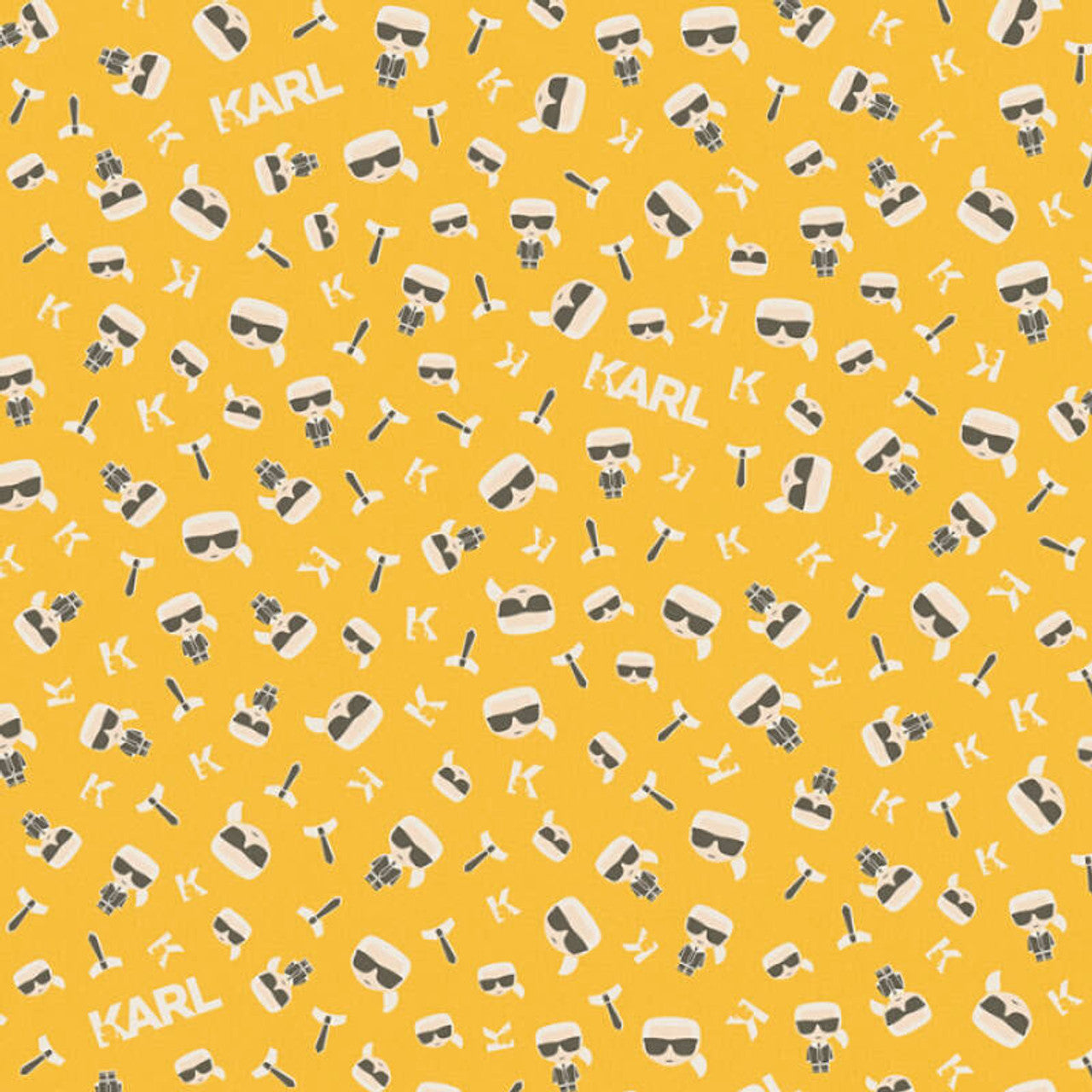 37843-4 - Ikonik Wallpaper - Yellow - Karl Lagerfield