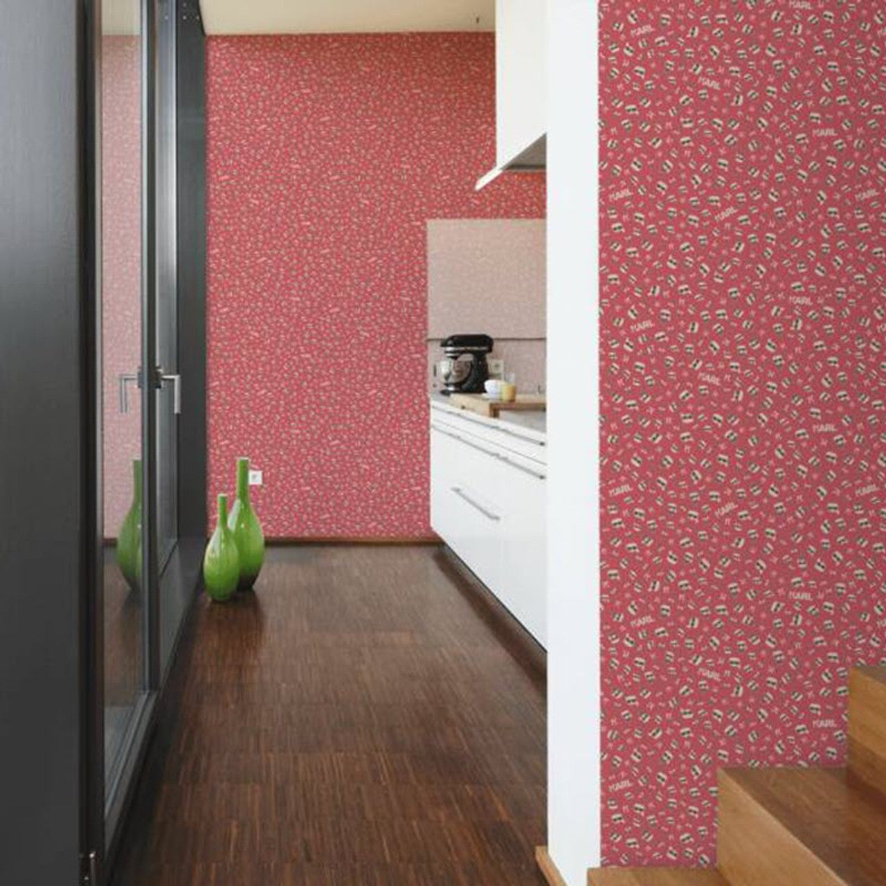 37843-5 - Ikonik Wallpaper - Red - Karl Lagerfield