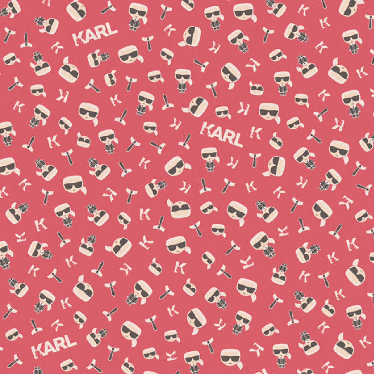 37843-5 - Ikonik Wallpaper - Red - Karl Lagerfield