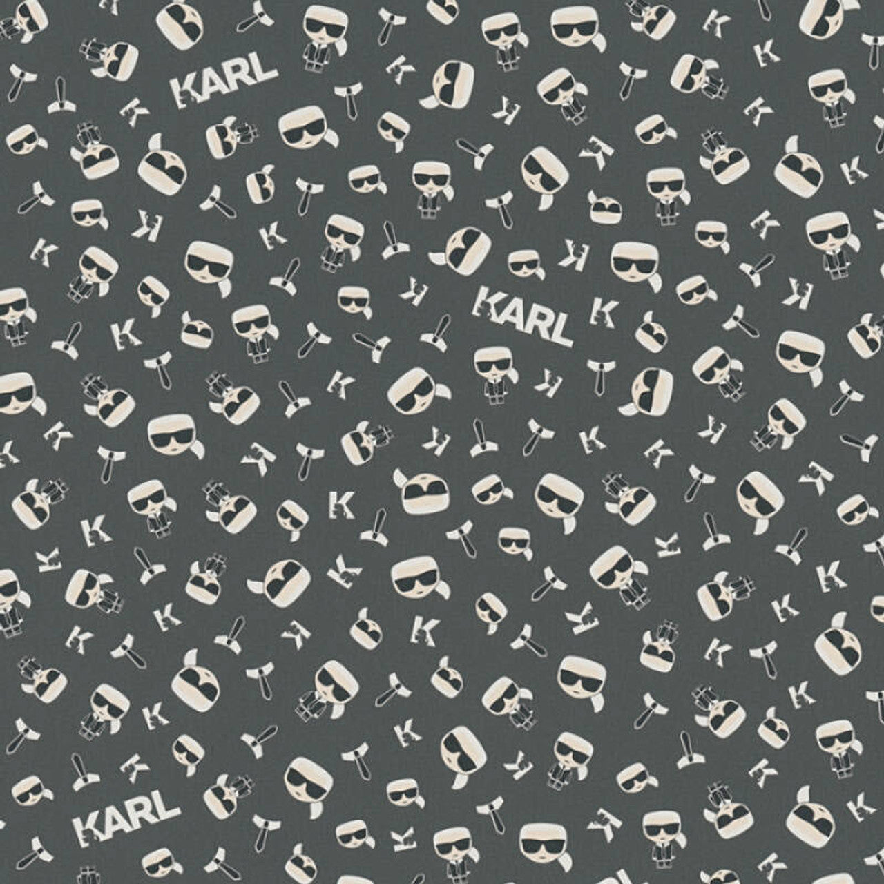 37843-7 - Ikonik Wallpaper - Black - Karl Lagerfield
