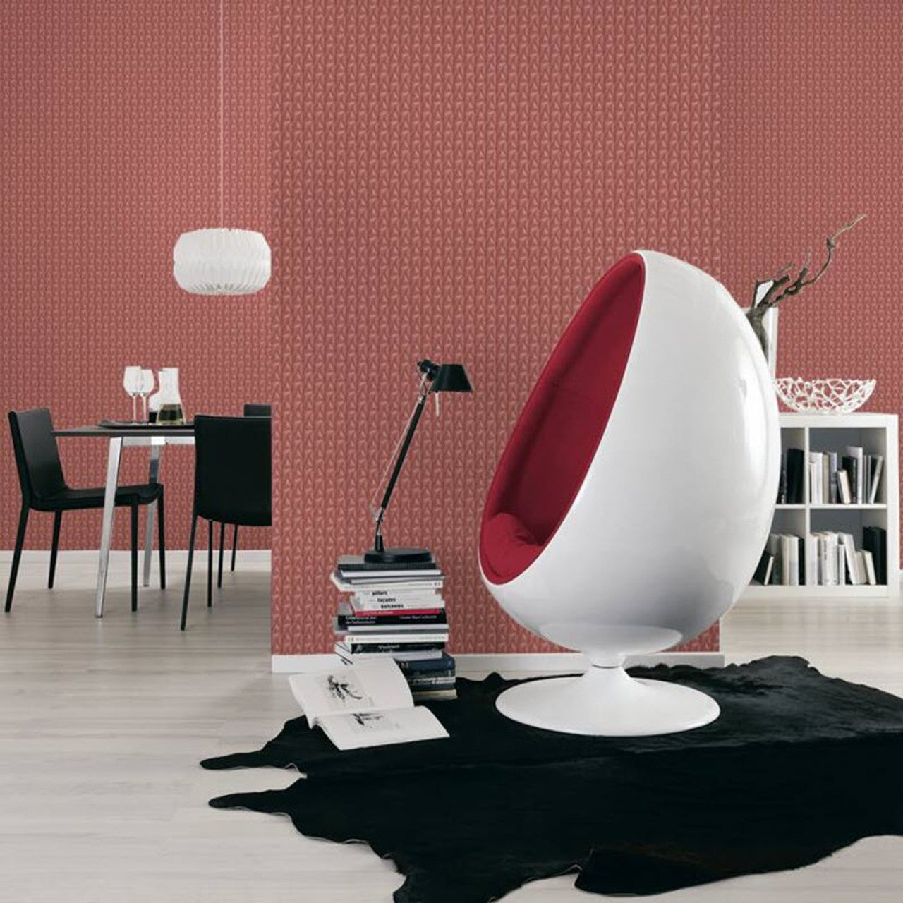 37844-2 - Kuilted Wallpaper - Red - Karl Lagerfield