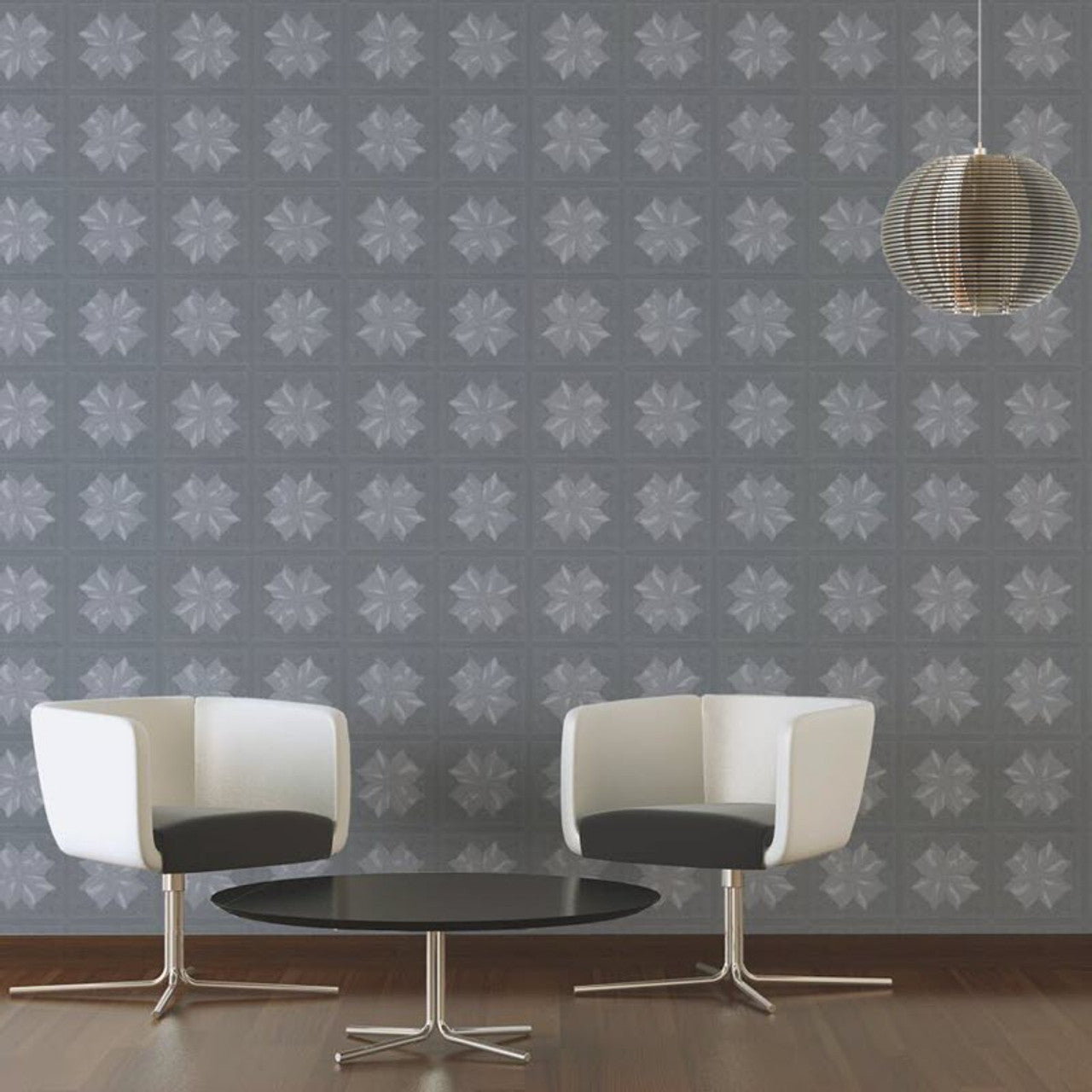 37845-5 - Baroque Wallpaper - Grey - Karl Lagerfield