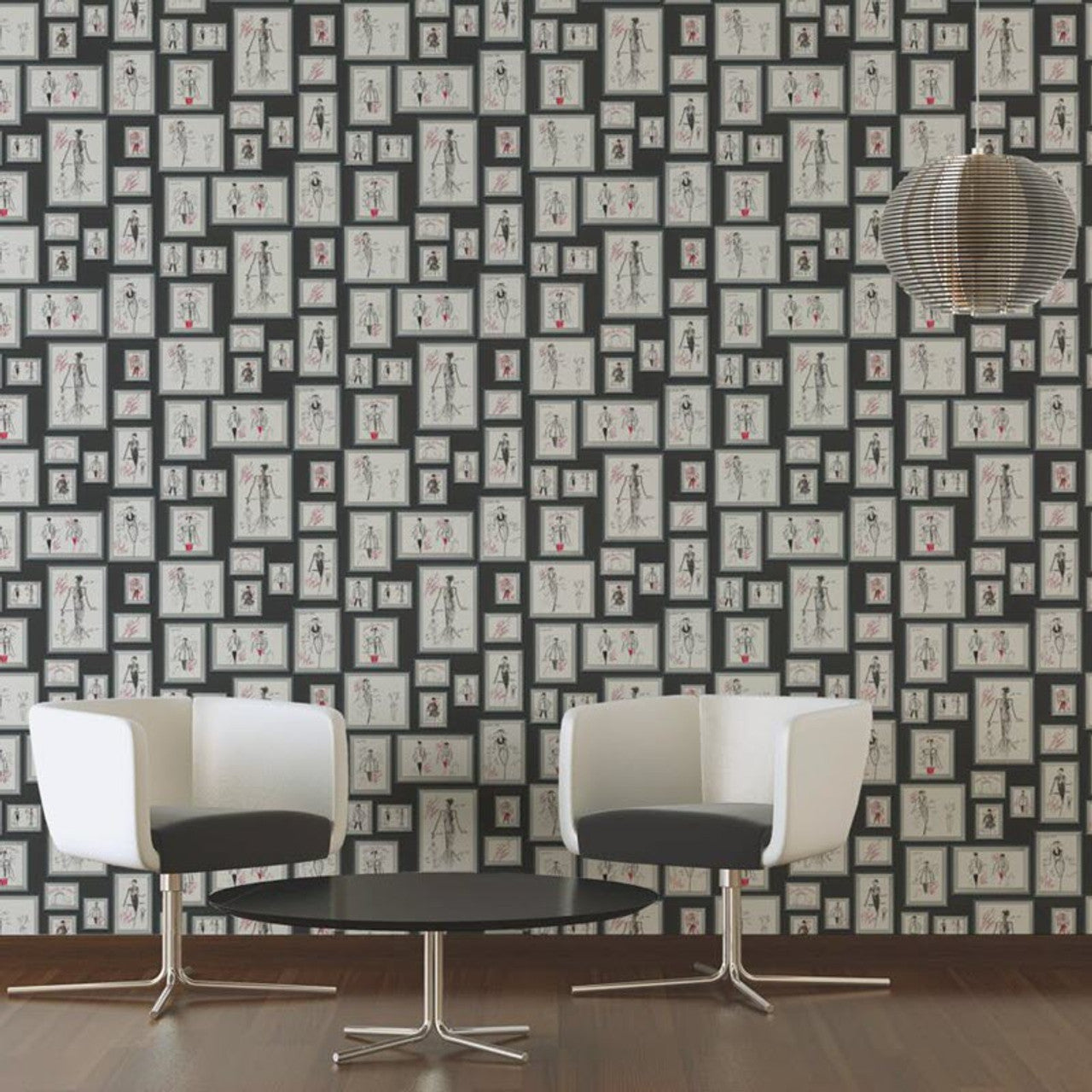 37846-1 - Sketch Wallpaper - Black - Karl Lagerfield