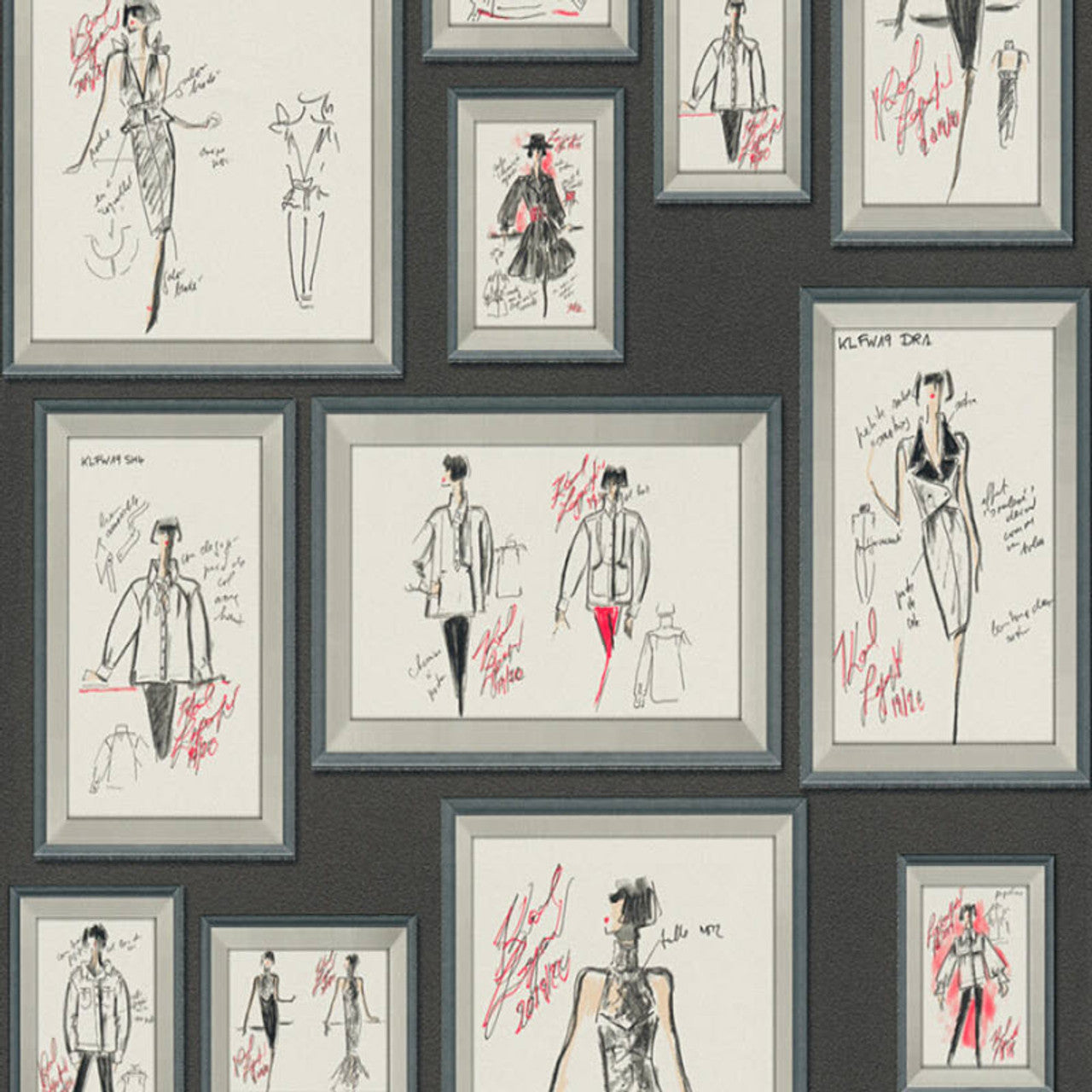 37846-1 - Sketch Wallpaper - Black - Karl Lagerfield