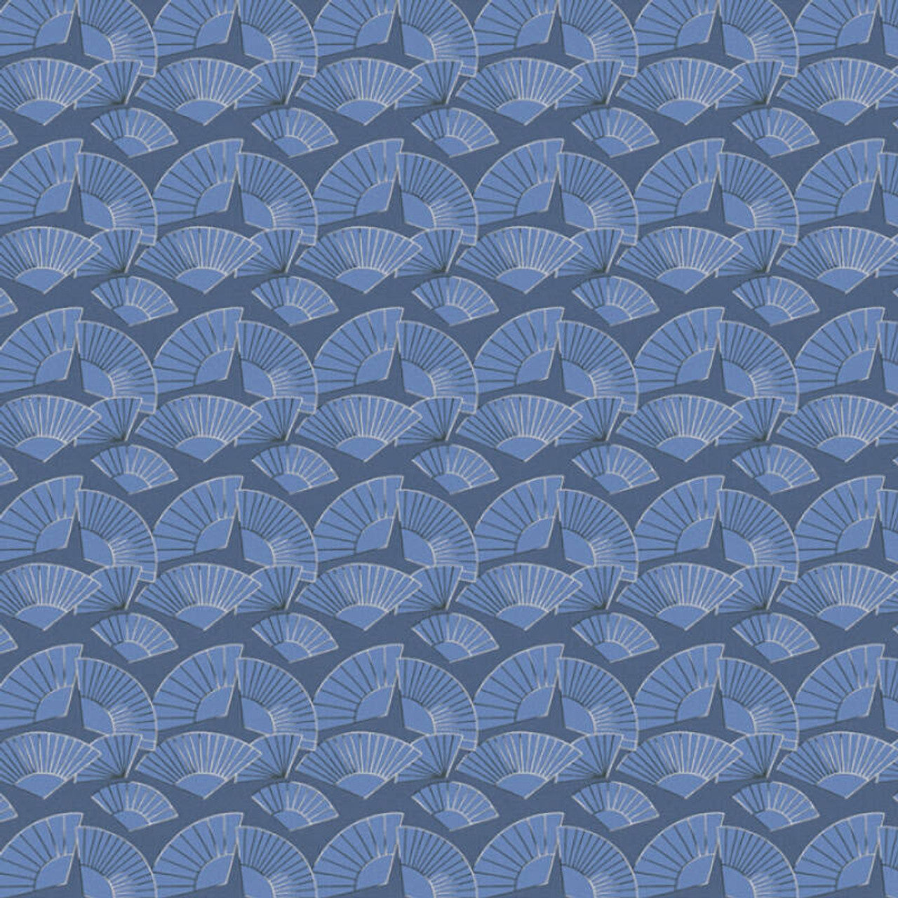 37847-4 - Fan Wallpaper - Navy - Karl Lagerfield