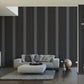 37848-1 - Ribbon Stripe Wallpaper - Charcoal - Karl Lagerfield