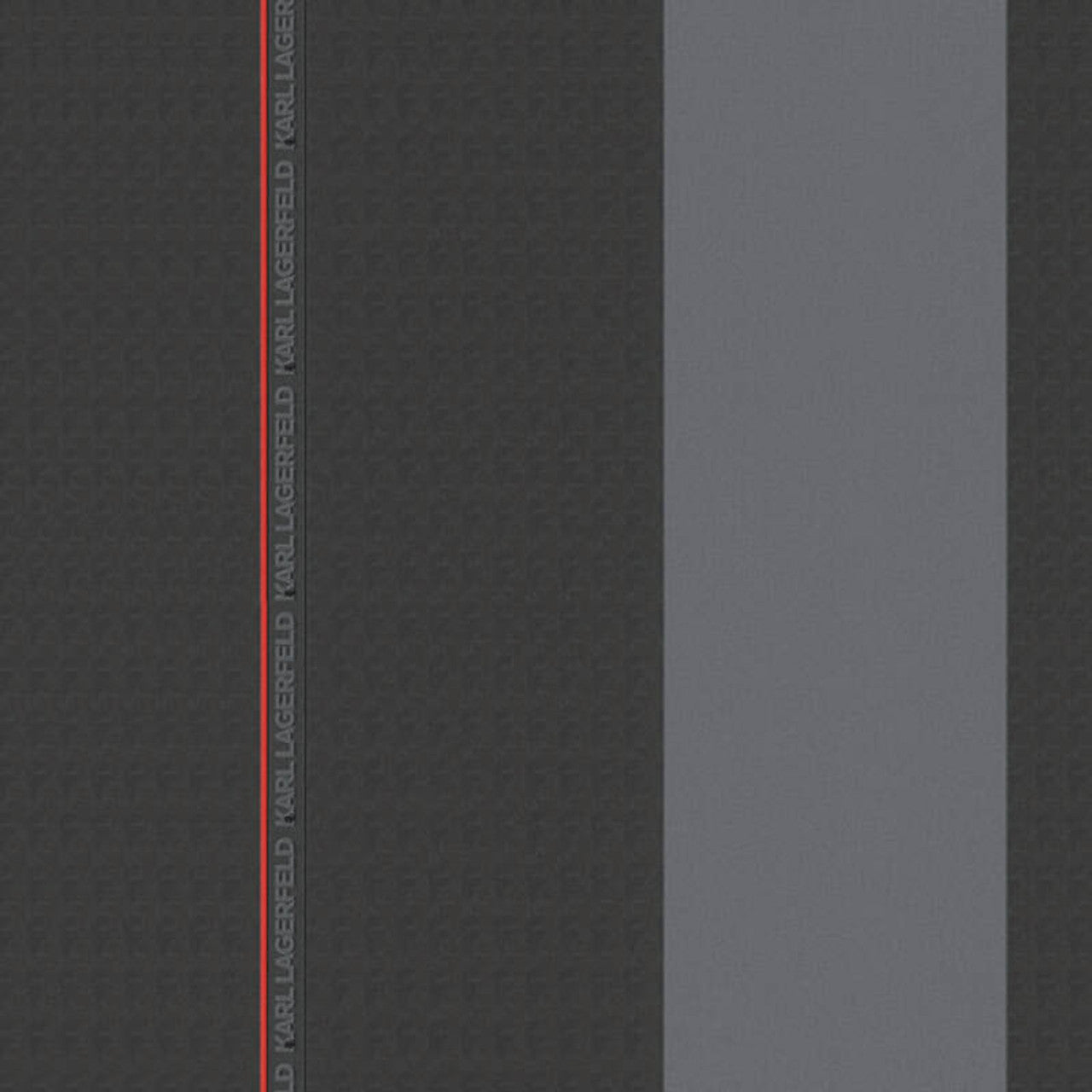 37848-1 - Ribbon Stripe Wallpaper - Charcoal - Karl Lagerfield
