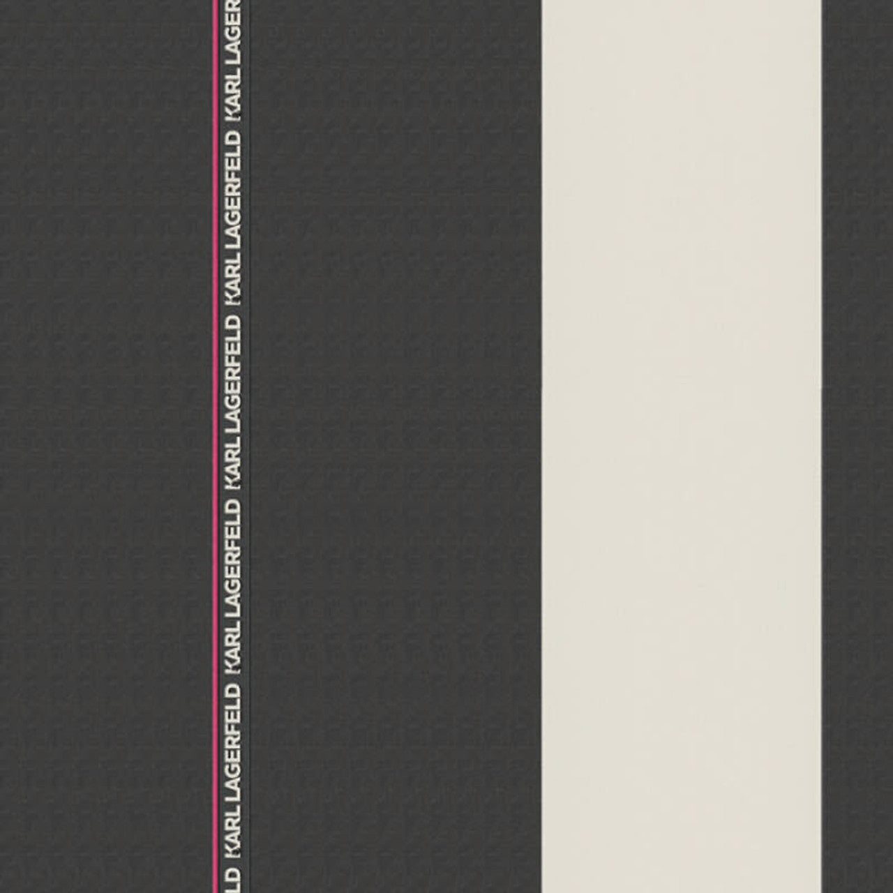 37848-2 - Ribbon Stripe Wallpaper - Black - Karl Lagerfield